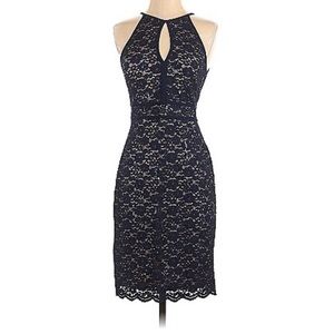 NW Nightway Lace Keyhole Sheath Cocktail Dress